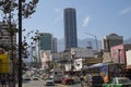 Monterrey, MÃÂ©xico. 12-06-2019. Road congestion on Avenida Benito Juarez in the Center of Monterrey