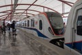 Monterrey, Nuevo Leon. 2023-10-12. Metro train at the Felix U Gomez station