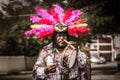 Mexican traditional musician performing on street