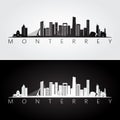 Monterrey skyline and landmarks silhouette