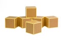 Montessori Golden Beads - 1000 cube Royalty Free Stock Photo
