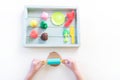 Montessori material is plasticine. Chef education game