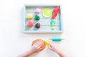 Montessori material is plasticine. Chef education game