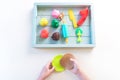 Montessori material is plasticine. Chef education game