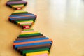 Wood Montessori material for math Cuisenaire rods Royalty Free Stock Photo