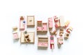 Montessori material. Wooden furniture for the doll house