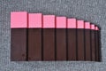 Montessori pink tower and brown stairs blocks