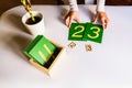 Montessori student hands using sensory materials in a school