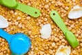 Montessory sensory texture experimentation in school Royalty Free Stock Photo