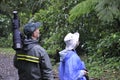 Birdwatchers searches for birds at Monteverde Cloud Forest