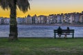 Montevideo Cityscape at Sunset Time