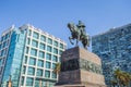 Montevideo - July 02, 2017: Statue of Artigas in the center of Montevideo, Uruguay