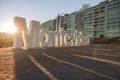 Montevideo sign in front of buildings