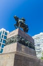 MONTEVIDEO, URUGUAY - Dezember 25, 2016: Monument to JosÃÂ© Artigas, Plaza Independencia, famous town square Royalty Free Stock Photo