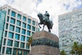 MONTEVIDEO, URUGUAY - Dezember 29, 2023: Monument to JosÃÂ© Artigas, Plaza Independencia, famous town square Royalty Free Stock Photo