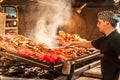 Barbecue in Mercado del Puerto in Montevideo Royalty Free Stock Photo