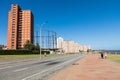 MONTEVIDEO, URUGUAY - FEBRUARY 03, 2018: Boulevard along Pocitos beach in Montevideo, Uruguay. Montevideo is the capital and Royalty Free Stock Photo