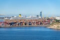 Many containers by Costa cruise ship in Montevideo