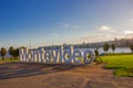 MONTEVIDEO, URUGUAY - MAY 04, 2016: montevideo sign was builded in 2012 and it is one of the main atractions of the city