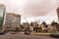 Independence Square in Montevideo, Uruguay. It`s the city center, with statue of Artigas, the Gate of the Citadel, Executive Towe