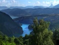 Monteynard lake and Mont Aiguille Royalty Free Stock Photo