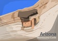 Montezuma Castle National Monument, located in Camp Verde, Arizona Royalty Free Stock Photo