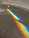 A beam of refracted rainbow sunlight in the Dwan Light Sanctuary, New Mexico Royalty Free Stock Photo