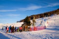 Ski and snowboard ski resort Montgenevre, France. Holiday destination white week