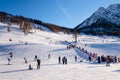 Ski and snowboard ski resort Montgenevre, France. Holiday destination white week