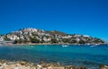 Montgo beach and hills on the Costa Brava in summertime Royalty Free Stock Photo