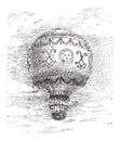 Montgolfier Hot Air Balloon, vintage engraving Royalty Free Stock Photo