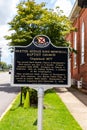 Dexter Avenue King Memorial Baptist Church Historical Marker in Montgomery Alabama Royalty Free Stock Photo