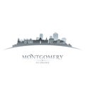 Montgomery Alabama city silhouette white background