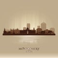 Montgomery Alabama city skyline vector silhouette