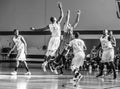 Maxwell Air Force Base Gunter Annex Basketball Team Action Shots in Black and White