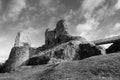 Montgomery Castle moody black and white Royalty Free Stock Photo