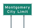 Montgomery City Limit road sign