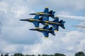 MONTGOMERY, NY, USA - 25 JUNE 2023: U.S. Navy F A-18Es Blue Angels squadron perfomance at New York air show