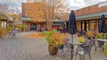 Montgomery Row square with outdoor dining in Fall Rhinebeck New York Royalty Free Stock Photo