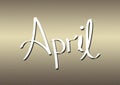 Month of April lettering on textured background