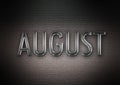 Month of August metallic text graphic for headers and titles