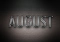 Month of August metallic text graphic for headers and titles Royalty Free Stock Photo