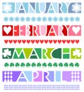 Month Banners and Borders/eps Royalty Free Stock Photo