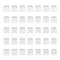 Month calendar linear icons set Royalty Free Stock Photo