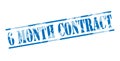 6 month contract blue stamp Royalty Free Stock Photo