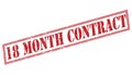 18 month contract red stamp Royalty Free Stock Photo