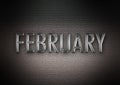 Month of February metallic text graphic for headers and titles Royalty Free Stock Photo