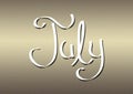 Month of July lettering on textured background