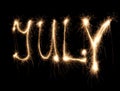 Month july sparkler Royalty Free Stock Photo