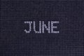 Month JUNE is made rhinestones crystal color on a black canvas b